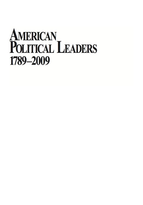 Cover image for book American Political Leaders 1789-2009