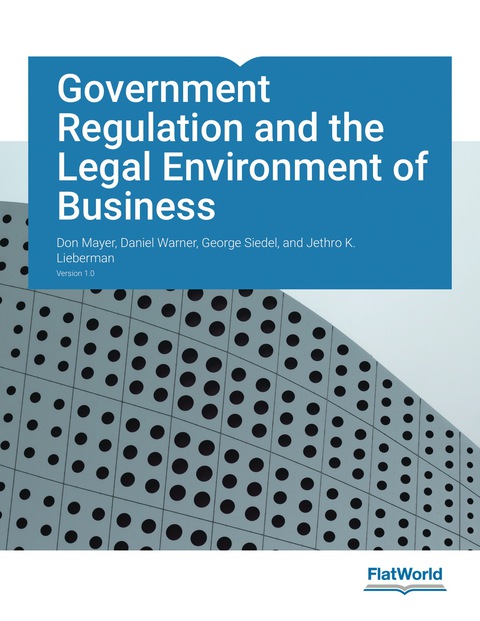 Cover image for book Government Regulation and the Legal Environment of Business v1.0