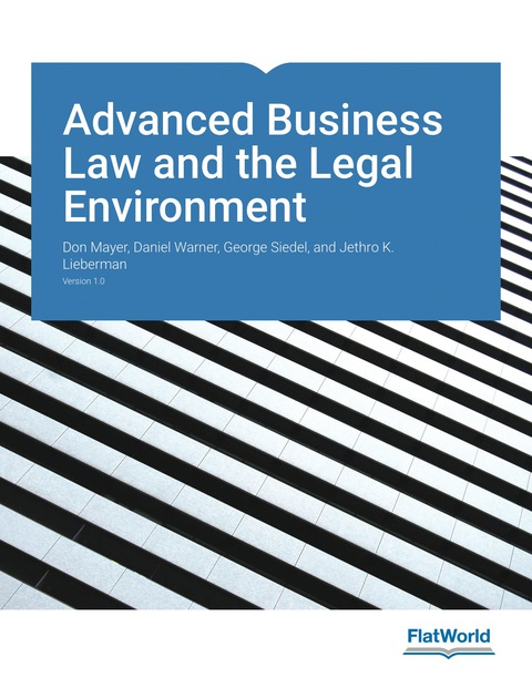Cover image for book Advanced Business Law and the Legal Environment v1.0