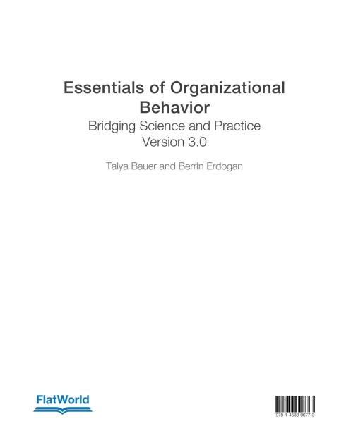 Cover image for book Essentials of Organizational Behavior: Bridging Science and Practice v3.0