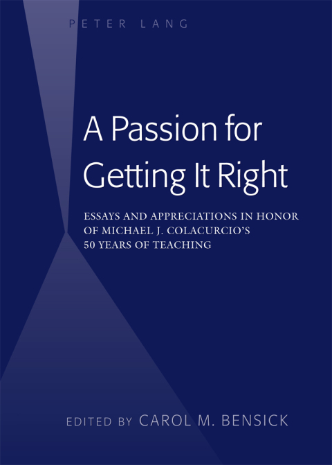 Cover image for book A Passion for Getting It Right