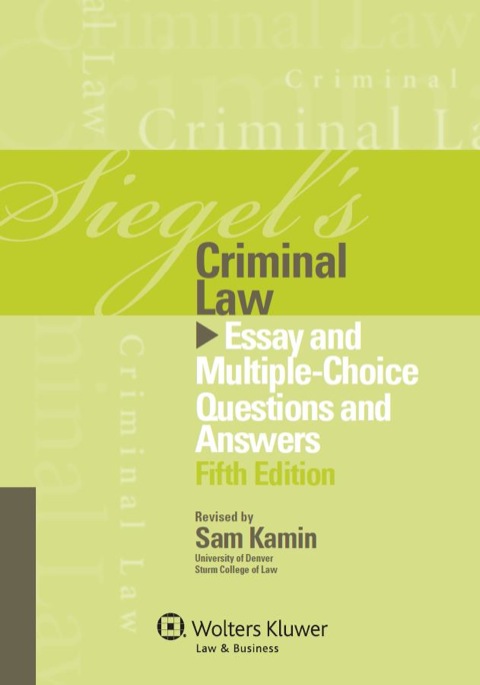 Cover image for book Siegel's Criminal Law