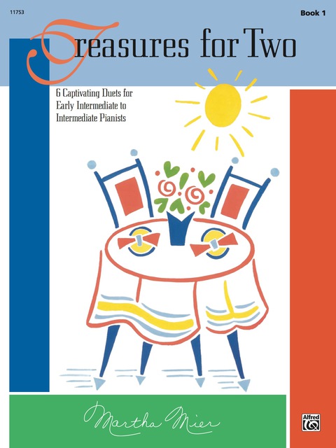 Cover image for book Treasures for Two, Book 1: 6 Captivating Duets for Early Intermediate to Intermediate Pianists