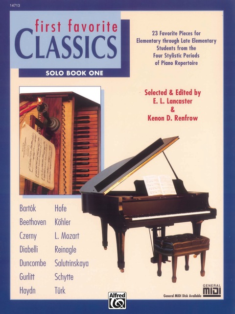 Cover image for book First Favorite Classics: Solo, Book 1: For Elementary to Late Elementary Piano