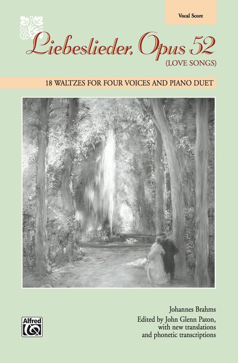 Cover image for book Liebeslieder, Opus 52 (Love Songs): 18 Waltzes for Four Voices and Piano Duet