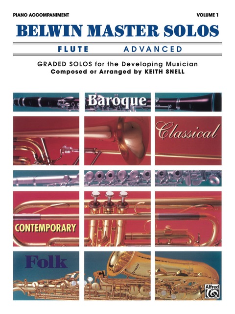 Cover image for book Belwin Master Solos - Flute, Advanced, Volume 1: Piano Accompaniment