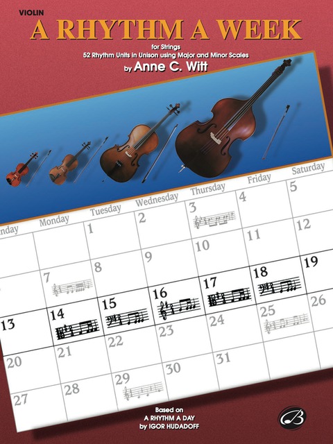 Cover image for book A Rhythm a Week - Violin: Based on "A Rhythm a Day" by Igor Hudadoff