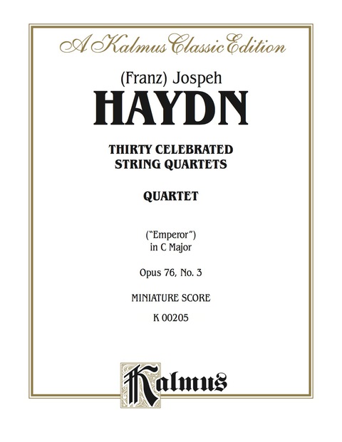 Cover image for book String Quartet No. 77 in C Major, Opus 76, No. 3: String Quartet (Miniature Score)