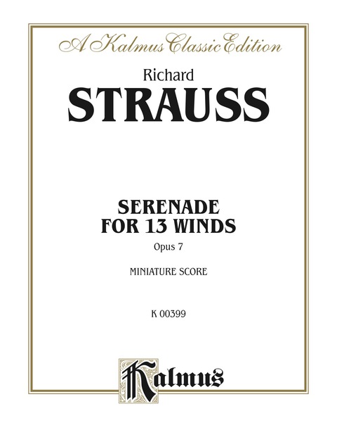 Cover image for book Serenade for 13 Winds, Opus 7: Chamber Ensemble (Miniature Score)