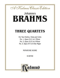 Cover image: String Quartets, Opus 51, Nos. 1 & 2, Opus 67: String Quartet (Miniature Score) 1st edition 9780757903670