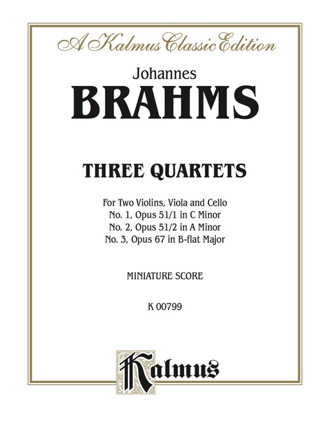 Cover image for book String Quartets, Opus 51, Nos. 1 & 2, Opus 67: String Quartet (Miniature Score)