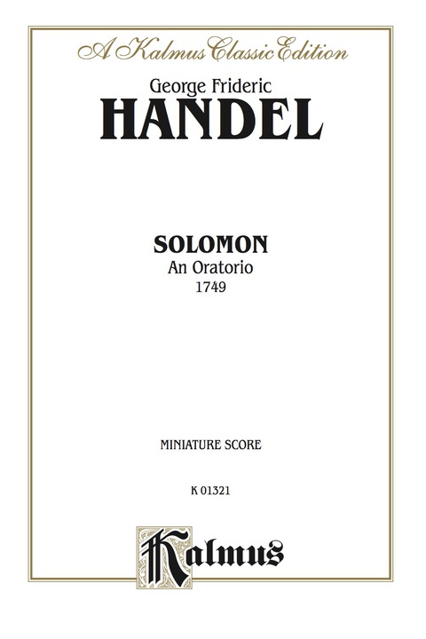 Cover image for book Solomon (1749), An Oratorio: Miniature Score