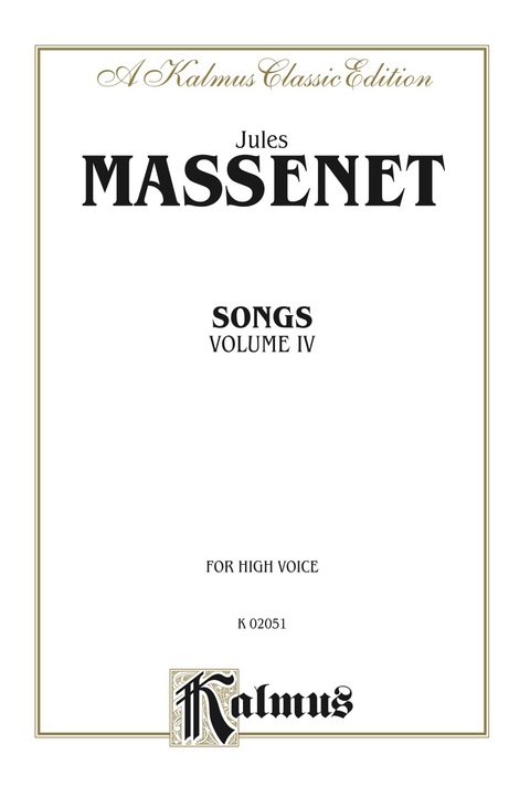 Cover image for book Songs, Volume IV: For High Voice