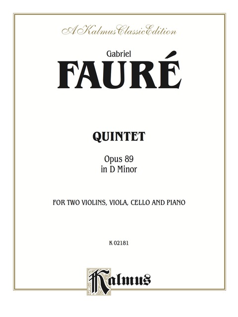 Cover image for book Quintet in D Minor, Op. 89: String Quintet