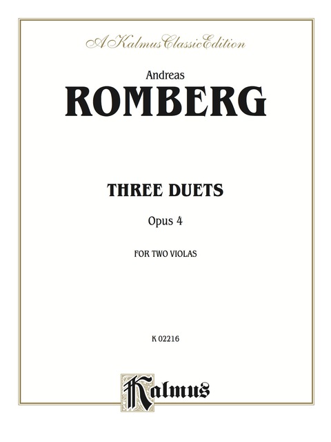 Cover image for book Three Duets, Op. 4: Viola Duets