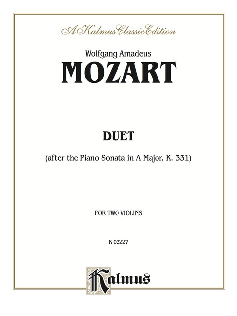 Cover image for book Duet (after the Piano Sonata in A Major, K. 331): For Two Violins
