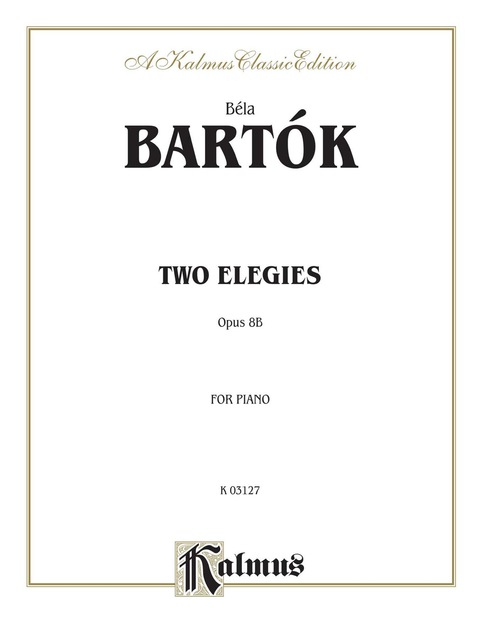 Cover image for book Two Elegies, Opus 88: For Piano Solo
