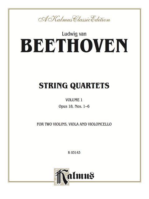 Cover image for book String Quartets, Volume I, Opus 18, Nos. 1-6: For Two Violins, Viola and Violoncello