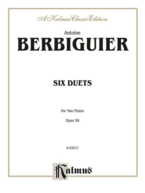 Cover image for book Six Duets, Opus 59: For Two Flutes