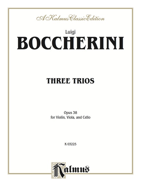 Cover image for book Three Trios, Opus 38 : For Violin, Viola and Cello