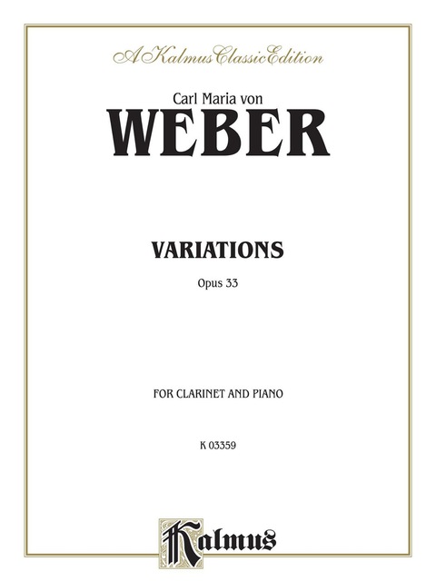 Cover image for book Variations, Opus 33: For B-flat Clarinet Solo