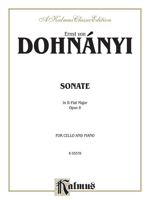 Cover image for book Sonata in B-flat Major, Opus 8: For Cello and Piano