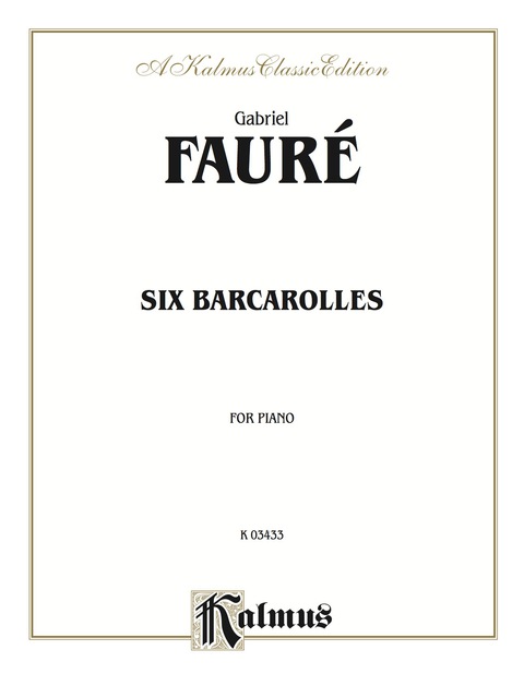 Cover image for book Six Barcaroles: For Intermediate to Advanced Piano