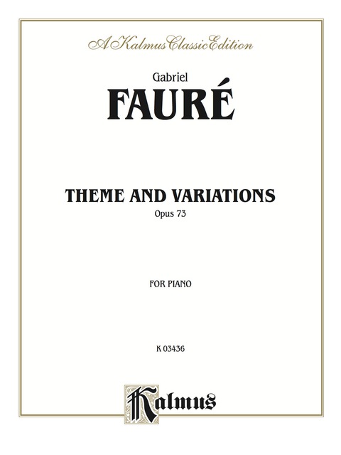 Cover image for book Theme and Variations, Opus 73: For Piano Solo