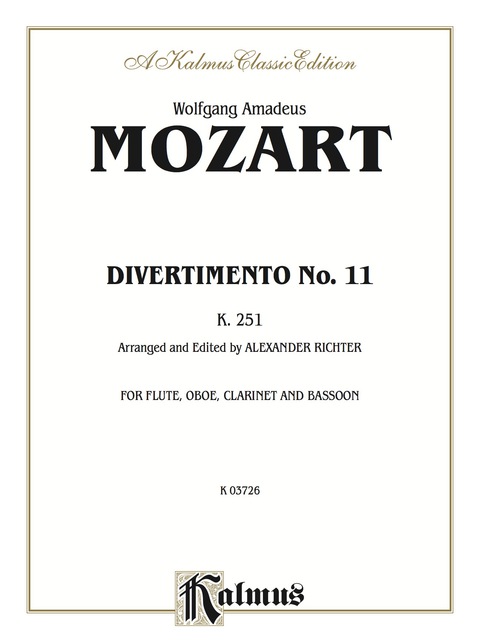 Cover image for book Divertimento No. 11, K. 251: For Woodwind Quartet