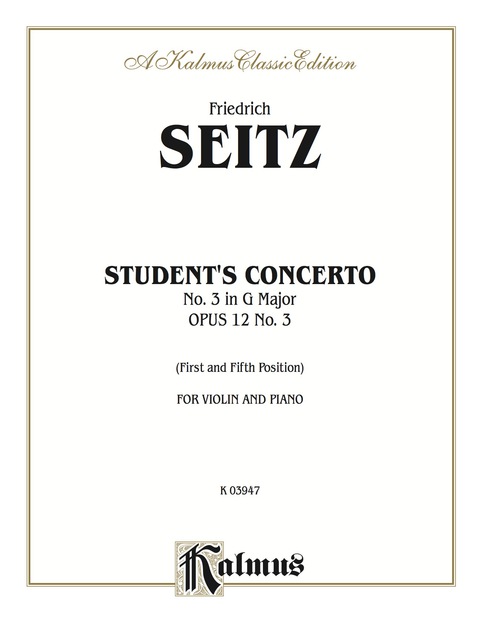 Cover image for book Student's Concerto No. III in G Minor, Opus 12: For Violin and Piano