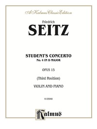 Cover image: Student's Concerto No. IV in D: For Violin and Piano 1st edition 9780769275734