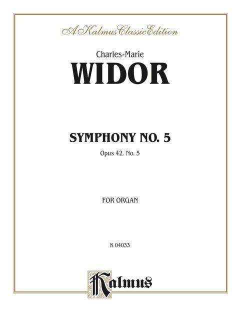 Cover image for book Symphony No. 5, Opus 42: Organ Solo