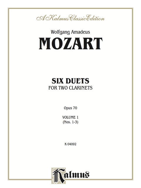 Cover image for book Six Duets, Volume I (Nos. 1-3): For Two Clarinets