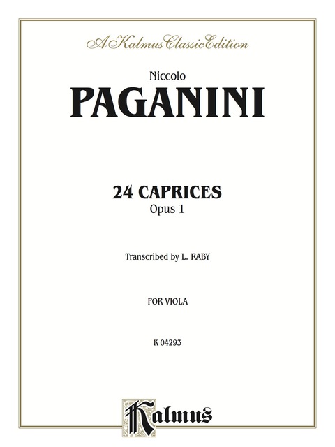 Cover image for book 24 Caprices, Opus 1: For Viola