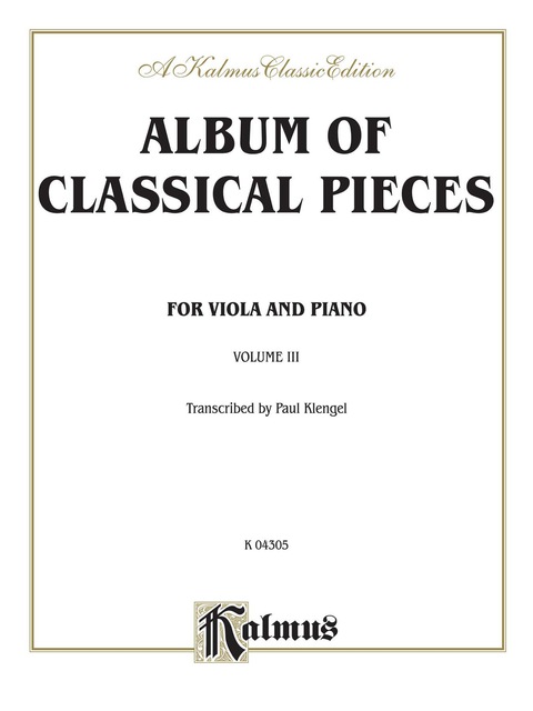 Cover image for book Album of Classical Pieces, Volume III: For Viola