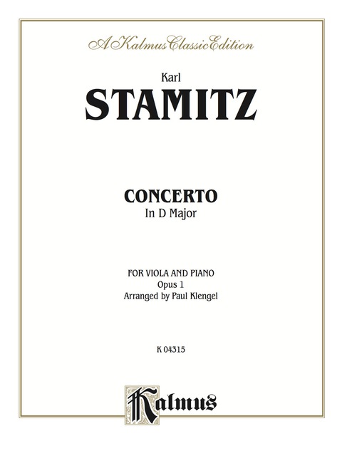 Cover image for book Concerto in D Major, Opus 1: For Viola and Piano