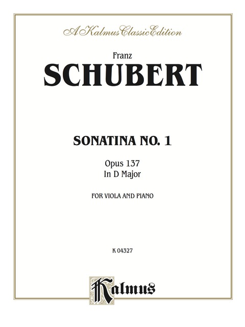 Cover image for book Sonatina No. 1 in D Major, Opus 137: For Viola and Piano