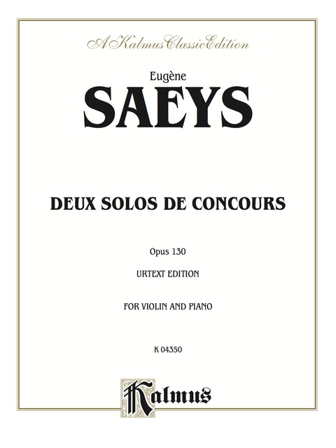 Cover image for book Deux Solos de Concours, Opus 130 (Urtext Edition): For Violin and Piano