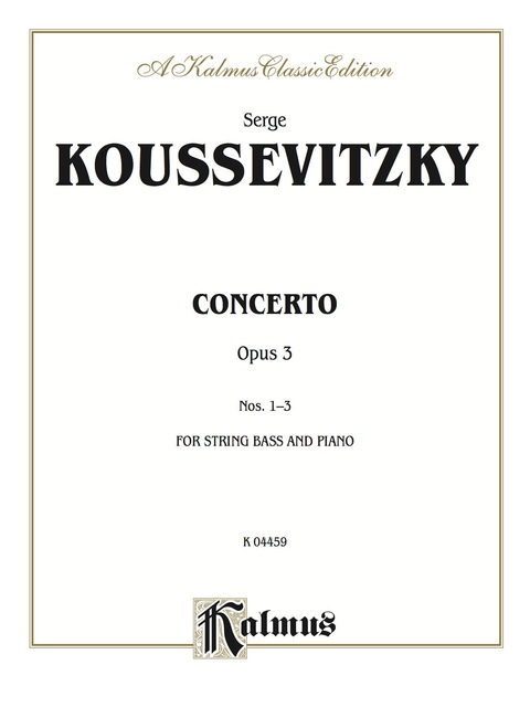 Cover image for book Concerto, Opus 3 Nos. 1-3: For String Bass and Piano