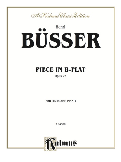 Cover image for book Piece in B-flat, Opus 22: For Oboe Solo