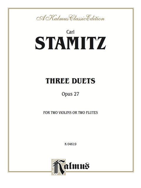 Cover image for book Three Duets, Opus 27: For Two Violins