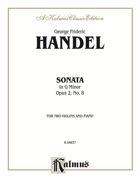 Cover image for book Sonata in G Minor, Opus 2, No. 8: For Two Violins and Piano