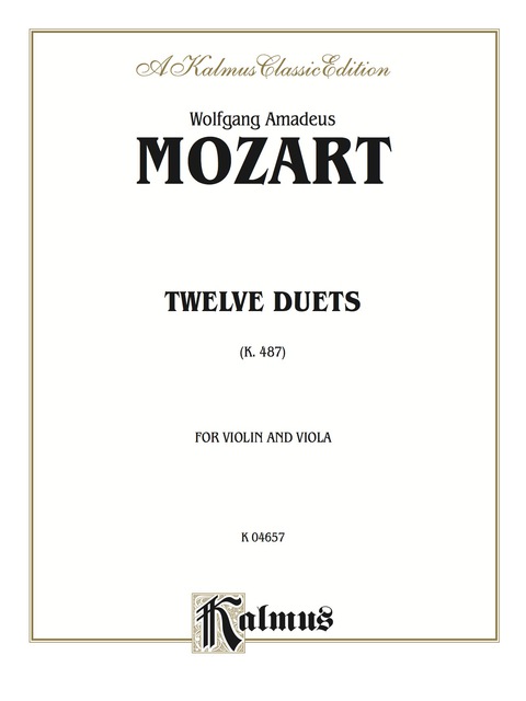 Cover image for book Twelve Duets, K. 487: For Violin and Viola