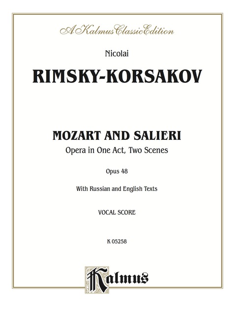 Cover image for book Mozart and Salieri, Opera in One Act, Two Scenes (Opus 48): Vocal Score with Russian and English Text
