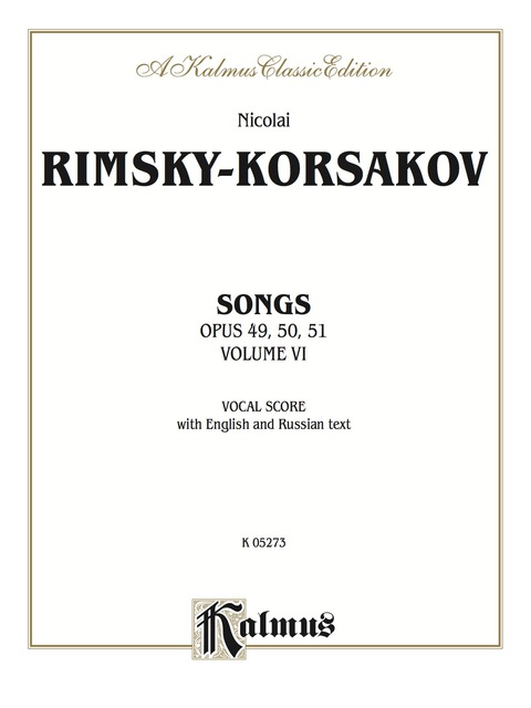 Cover image for book Songs, Volume VI (Opus 49, 50, 51): Vocal Score with English and Russian Text