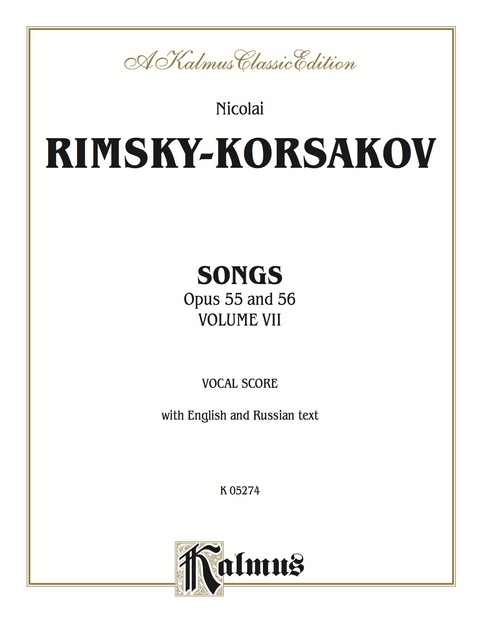 Cover image for book Songs, Volume VII (Opus 55, 56): Vocal Score with English and Russian Text