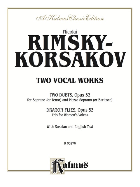 Cover image for book Two Vocal Works (Opus 52 and 53): For Soprano or Tenor, Mezzo-Soprano or Baritone and Women's Trio with Russian and English Text