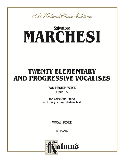 Cover image for book Twenty Elementary and Progressive Vocalises, Op. 15: Vocal Method for Medium Voice