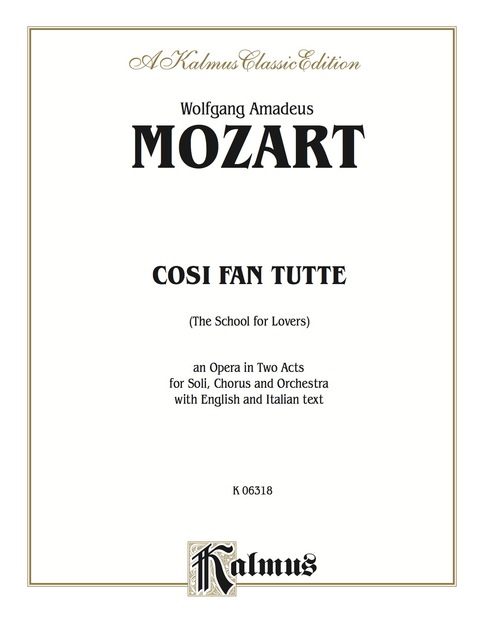 Cover image for book Cosi Fan Tutte: Opera Vocal Score
