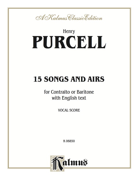 Cover image for book Fifteen Songs and Arias: For Contralto or Baritone with English Text (Vocal Score)